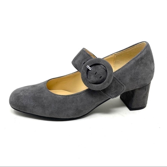 Gabor dark grey suede Mary Jane pumps 75.274.19 - Picture 1 of 9